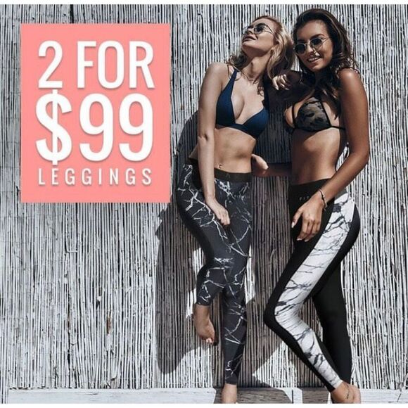 FITWEAR FASHION - NWT- L Sz 8 Black & Marbled Leggings. Super Soft & Sculpting - Picture 10 of 15